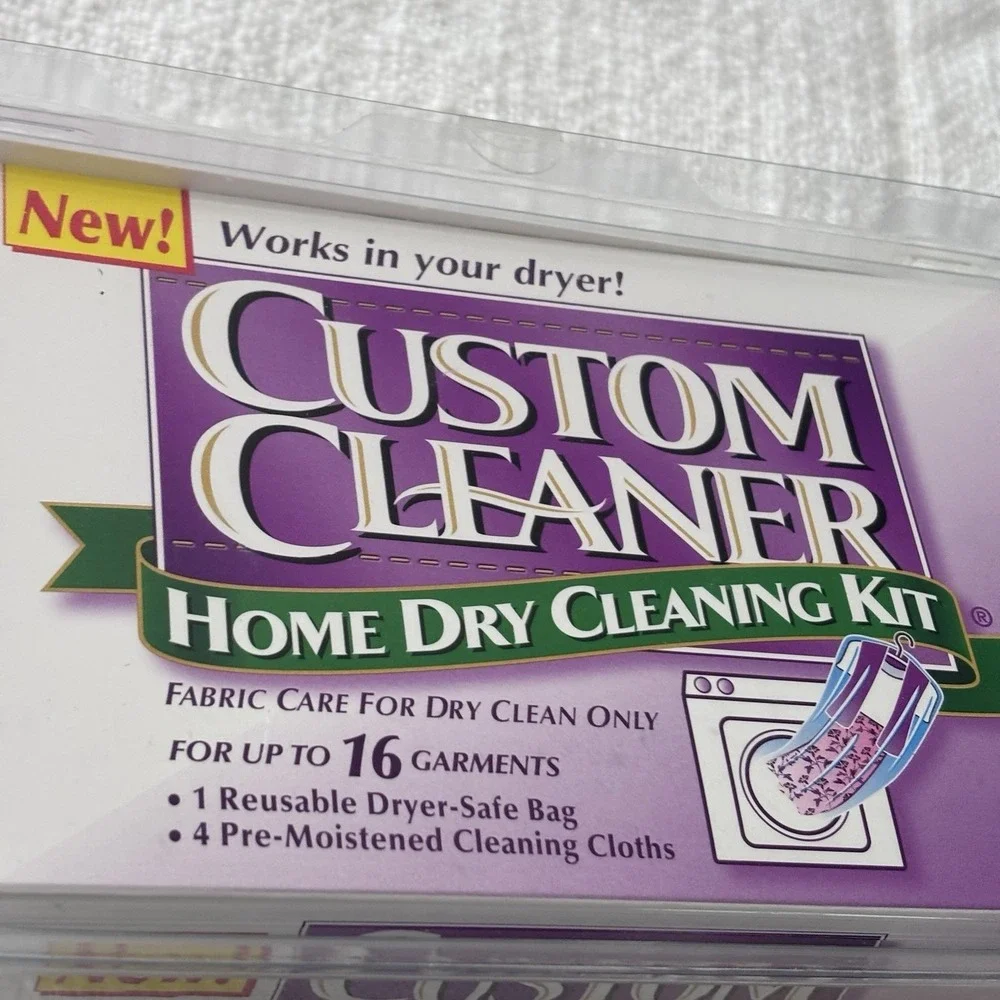 CUSTOM CLEANER Home Dry Cleaning Kit Fabric Care Up To 16 Garments NEW Household